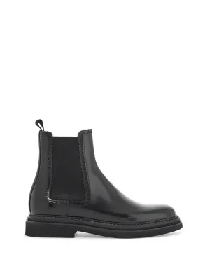 Brushed Leather Chelsea Boots