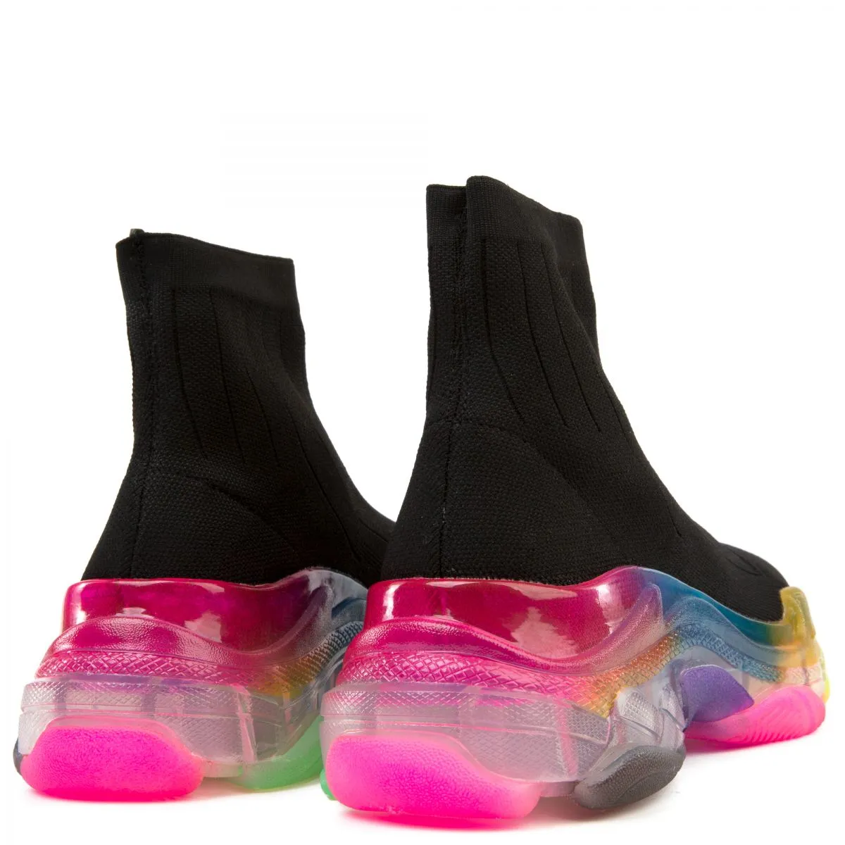 Cape Robbin Raisin Black Multi Easy Slip On High Top upper Sock Like Sneakers