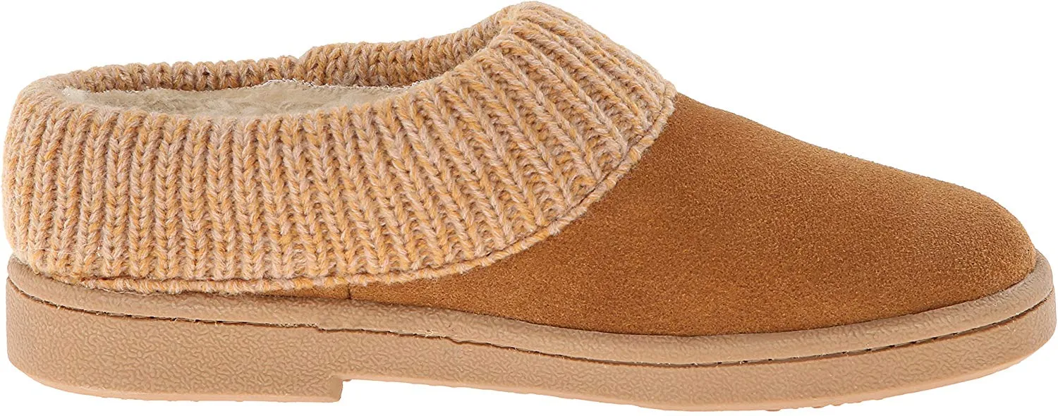 Clarks Women's Knit Scuff Leather Slipper Mules Sweater Cuff Clog (11, Cinnamon)