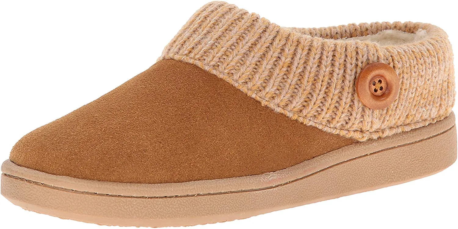 Clarks Women's Knit Scuff Leather Slipper Mules Sweater Cuff Clog (11, Cinnamon)