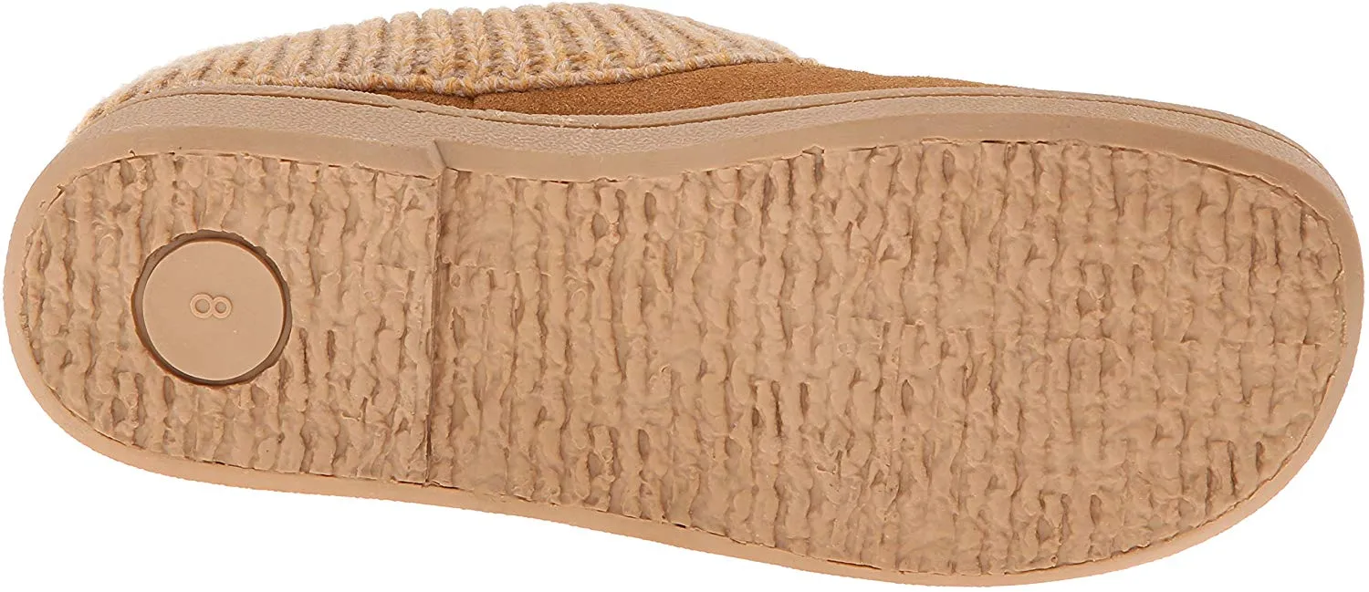 Clarks Women's Knit Scuff Leather Slipper Mules Sweater Cuff Clog (11, Cinnamon)