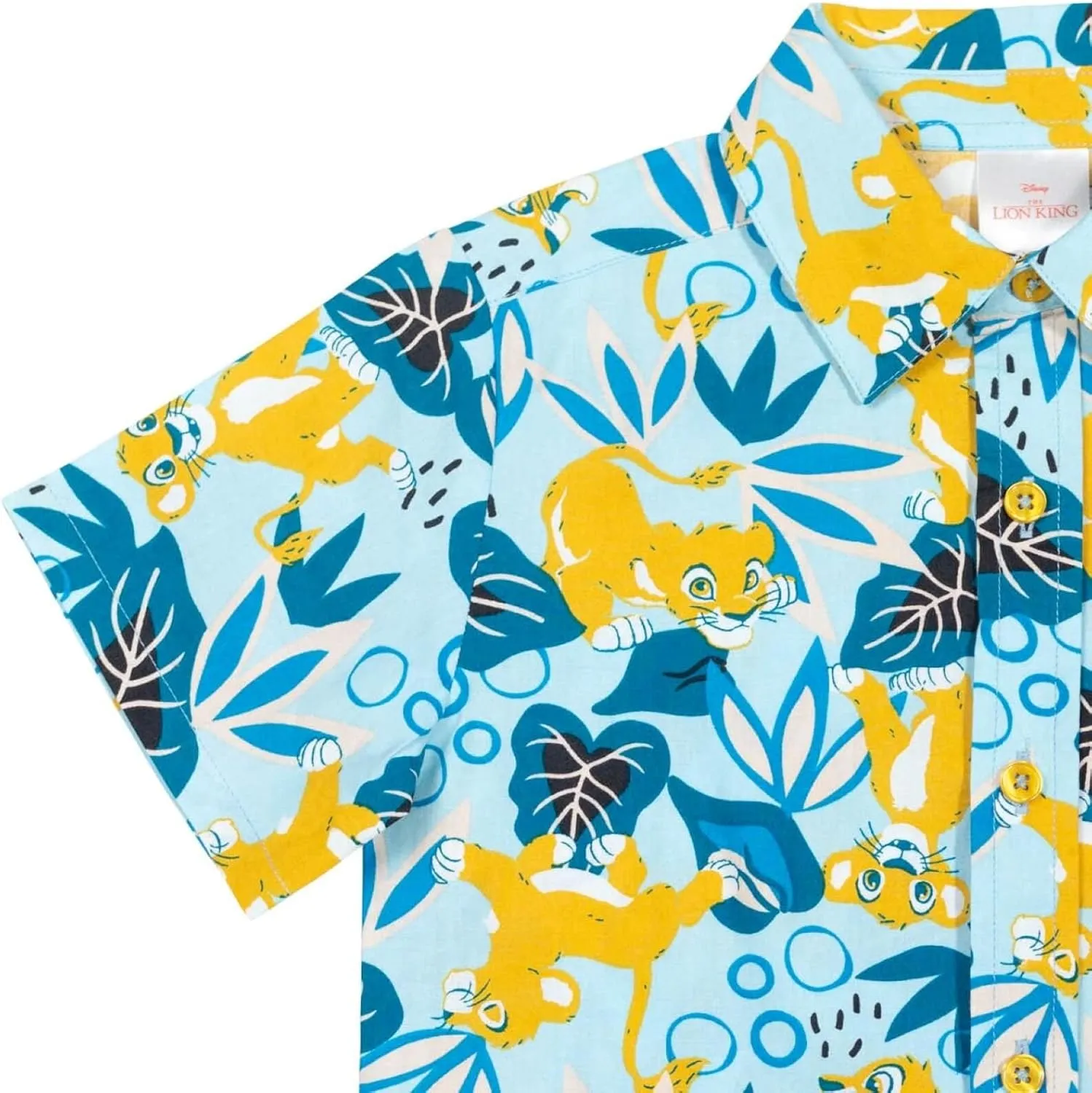 Disney Lilo & Stitch Mickey Mouse Lion King Simba Hawaiian Button Down Shirt Toddler to Big Kid