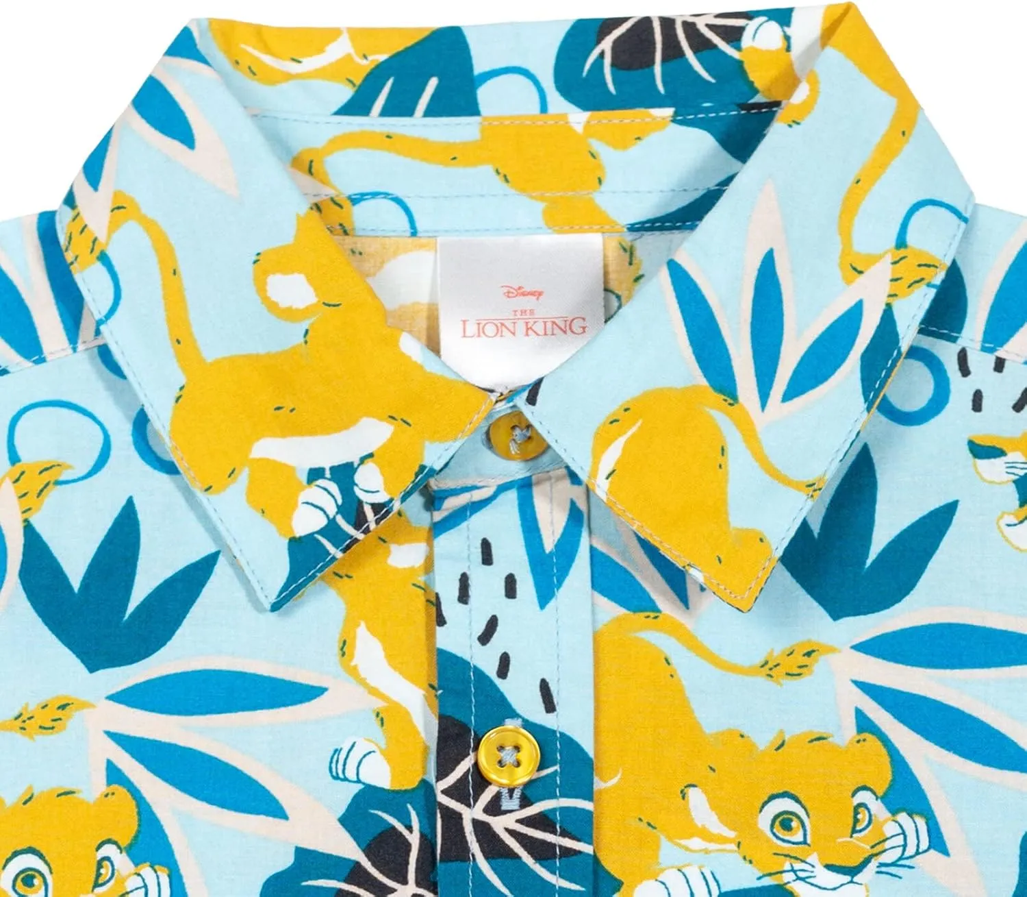Disney Lilo & Stitch Mickey Mouse Lion King Simba Hawaiian Button Down Shirt Toddler to Big Kid