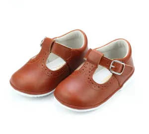 Gemma Leather T-Strap Mary Jane, Cognac (Baby)