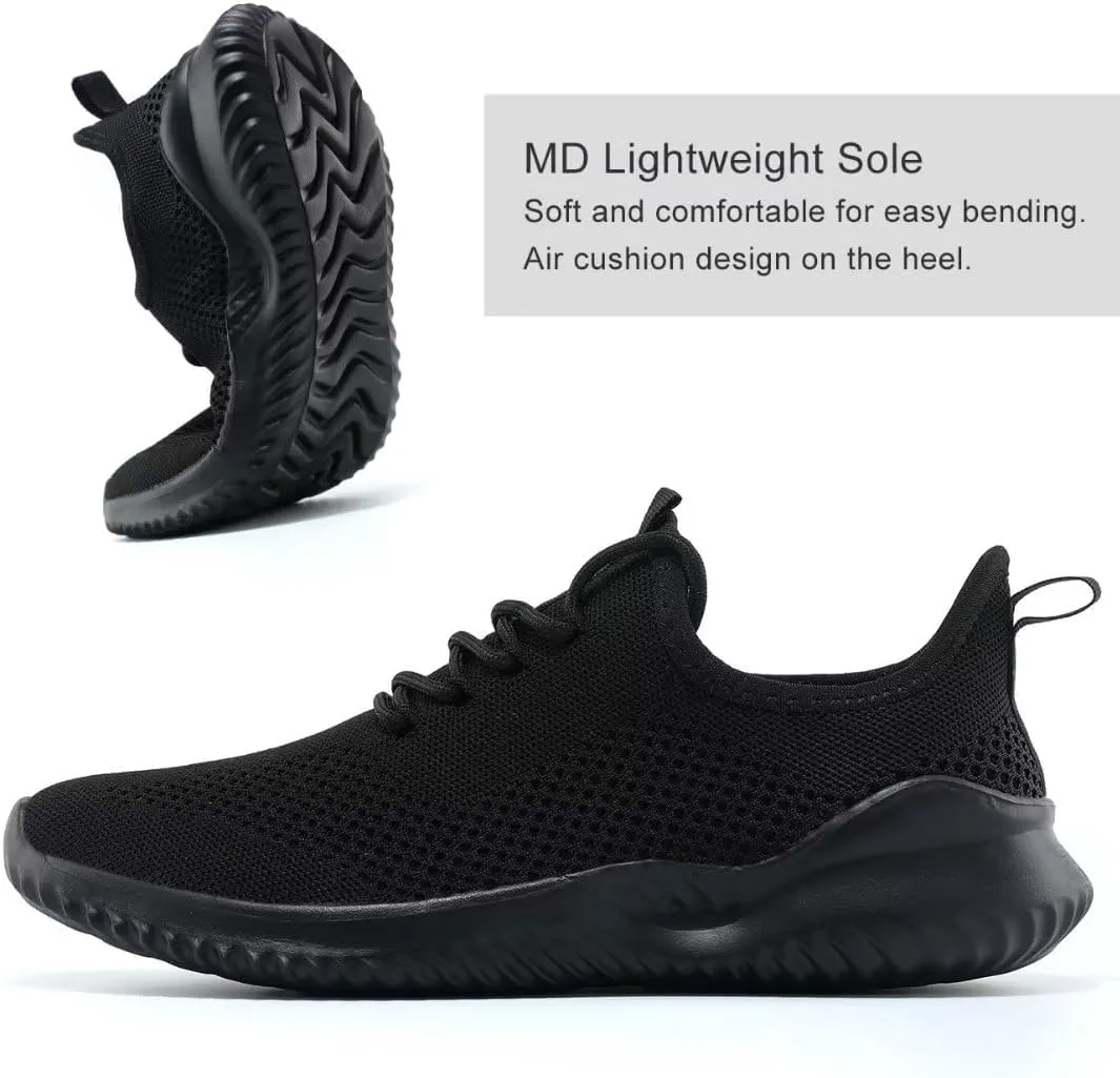 Mens Running Shoes Slip-on Walking Tennis Sneakers Lightweight Breathable Casual Soft Sole Work Gym Trainers