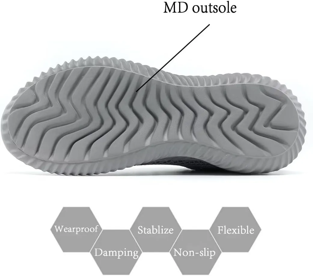 Mens Running Shoes Slip-on Walking Tennis Sneakers Lightweight Breathable Casual Soft Sole Work Gym Trainers