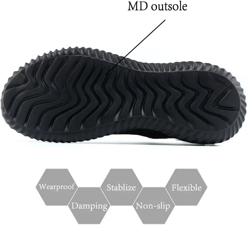 Mens Running Shoes Slip-on Walking Tennis Sneakers Lightweight Breathable Casual Soft Sole Work Gym Trainers