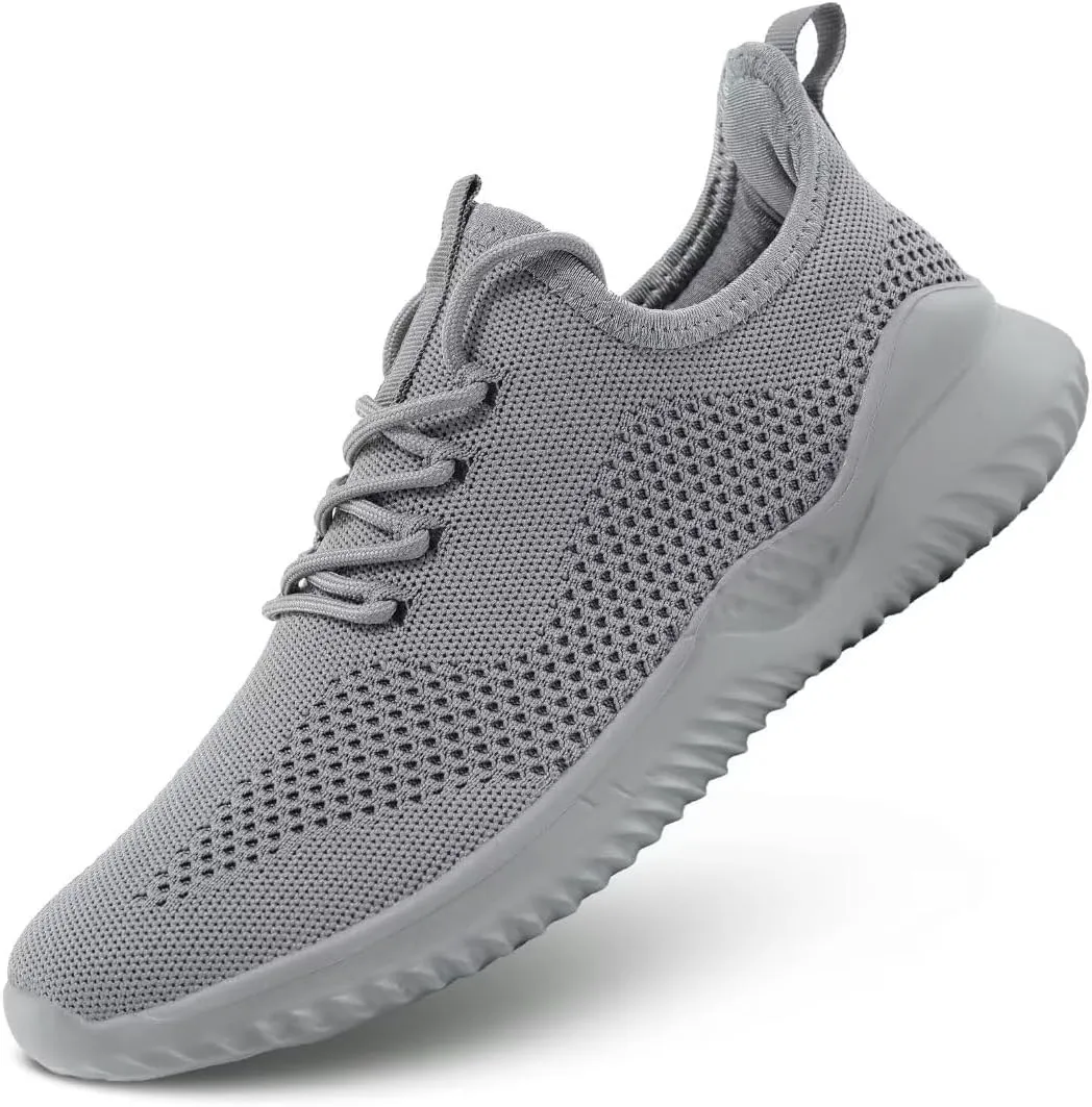 Mens Running Shoes Slip-on Walking Tennis Sneakers Lightweight Breathable Casual Soft Sole Work Gym Trainers