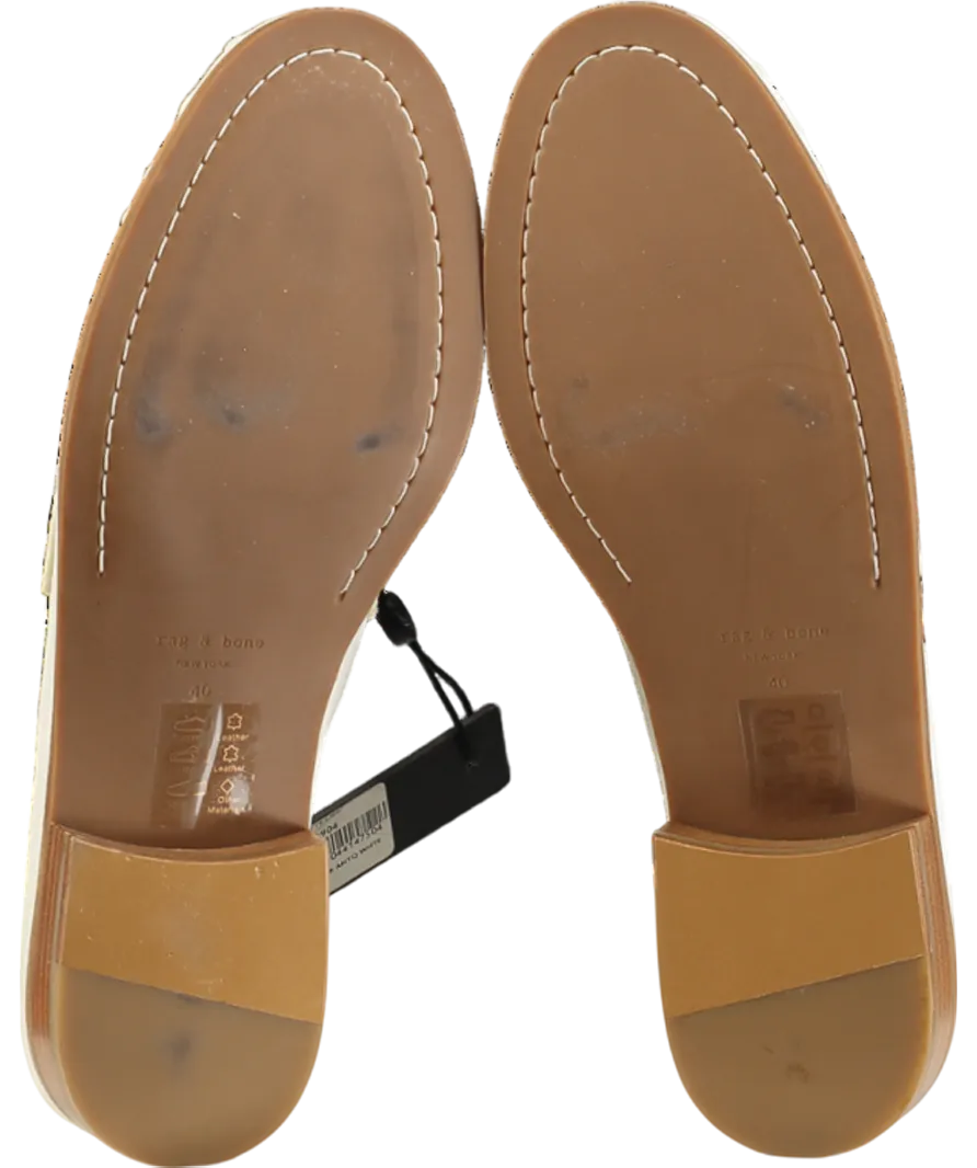 Rag & Bone White Sid Leather Loafers UK 7 EU 40 👠