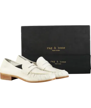Rag & Bone White Sid Leather Loafers UK 7 EU 40 👠